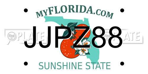 JJPZ88 Florida License Plate