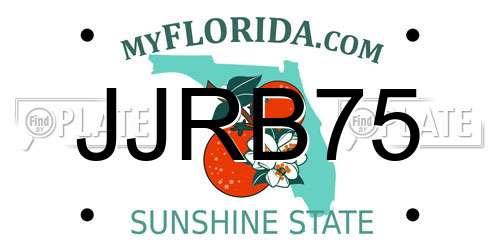 JJRB75 Florida License Plate