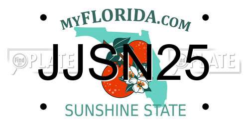 JJSN25 Florida License Plate
