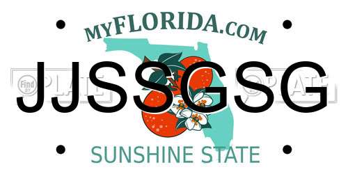 JJSSGSG Florida License Plate
