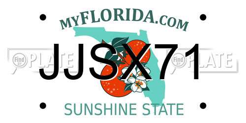 JJSX71 Florida License Plate