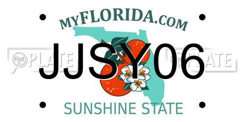 JJSY06 Florida License Plate