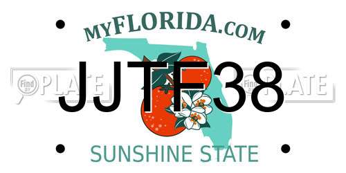 JJTF38 Florida License Plate