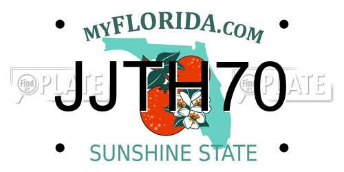 JJTH70 Florida License Plate