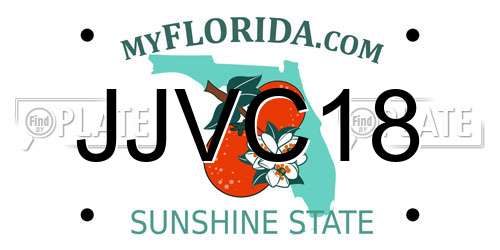 JJVC18 Florida License Plate