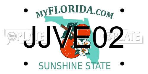 JJVE02 Florida License Plate