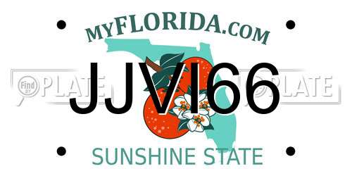 JJVI66 Florida License Plate