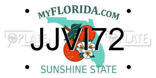 JJVI72 Florida License Plate