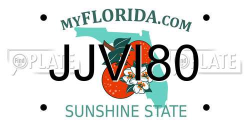 JJVI80 Florida License Plate