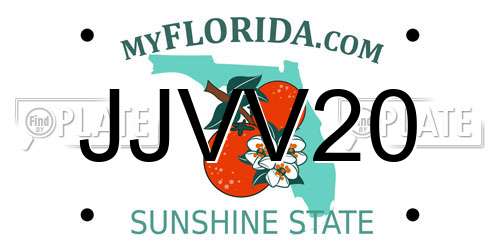 JJVV20 Florida License Plate