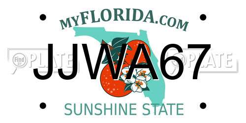 JJWA67 Florida License Plate