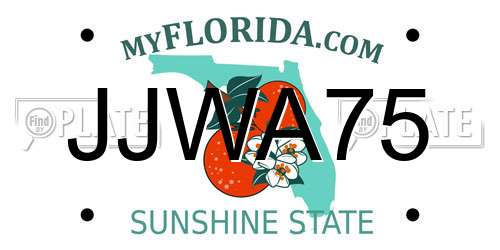 JJWA75 Florida License Plate