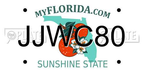 JJWC80 Florida License Plate