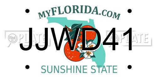 JJWD41 Florida License Plate