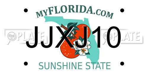 JJXJ10 Florida License Plate