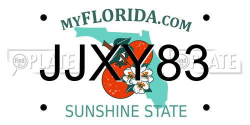 JJXY83 Florida License Plate