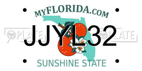 JJYL32 Florida License Plate