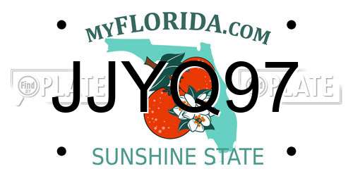 JJYQ97 Florida License Plate
