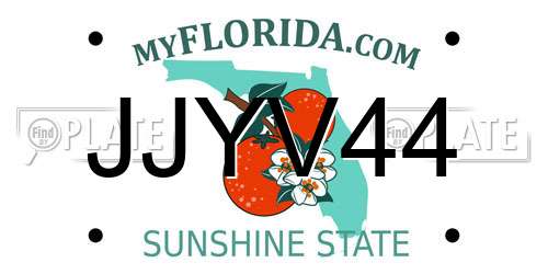 JJYV44 Florida License Plate