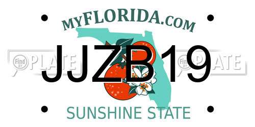 JJZB19 Florida License Plate