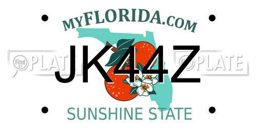 JK44Z Florida License Plate