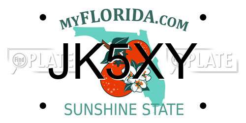 JK5XY Florida License Plate