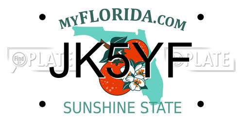 JK5YF Florida License Plate