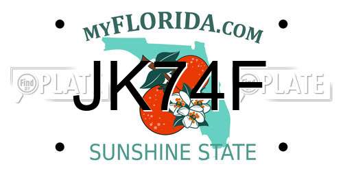 JK74F Florida License Plate