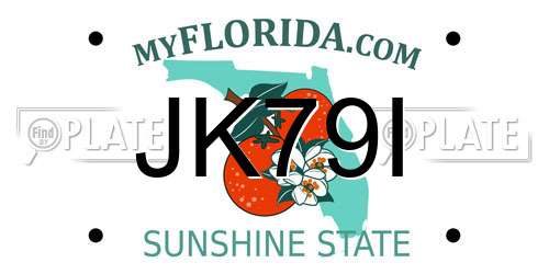 JK79I Florida License Plate