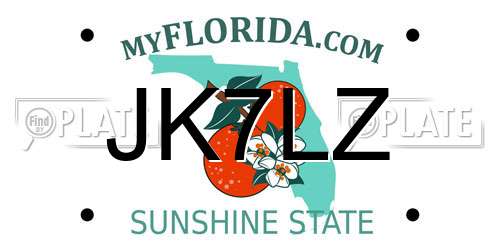 JK7LZ Florida License Plate