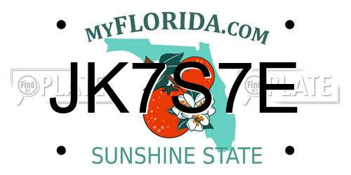 JK7S7E Florida License Plate
