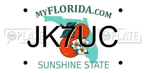 JK7UC Florida License Plate