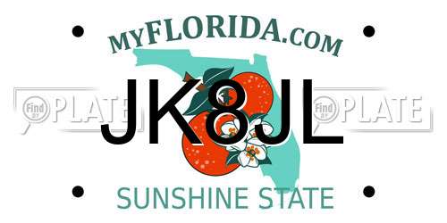 JK8JL Florida License Plate