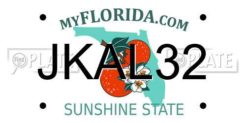 JKAL32 Florida License Plate