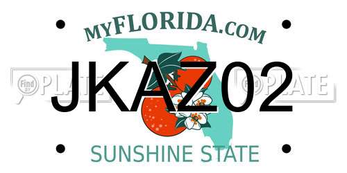 JKAZ02 Florida License Plate