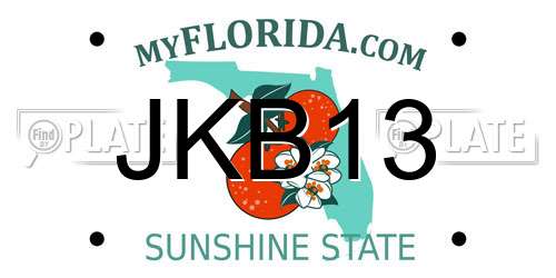 JKB13 Florida License Plate
