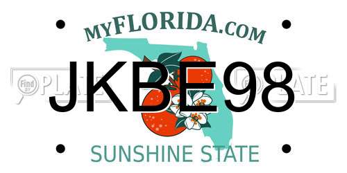 JKBE98 Florida License Plate