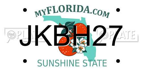 JKBH27 Florida License Plate