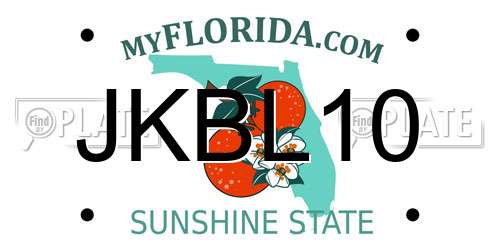 JKBL10 Florida License Plate
