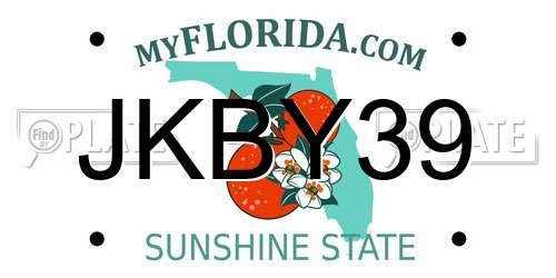 JKBY39 Florida License Plate