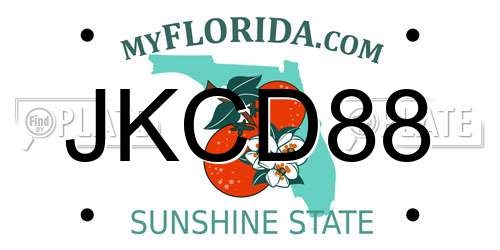 JKCD88 Florida License Plate