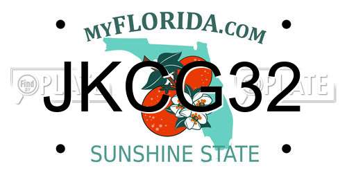 JKCG32 Florida License Plate