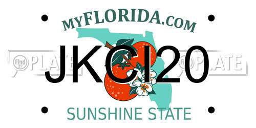 JKCI20 Florida License Plate