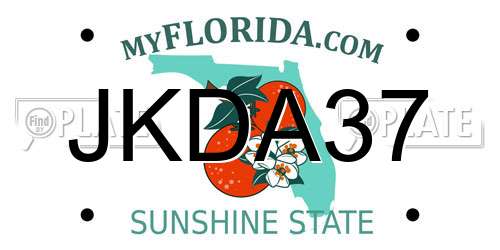 JKDA37 Florida License Plate
