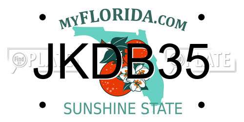 JKDB35 Florida License Plate