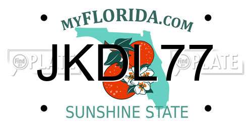 JKDL77 Florida License Plate