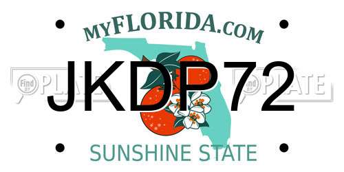 JKDP72 Florida License Plate