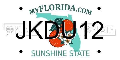 JKDU12 Florida License Plate