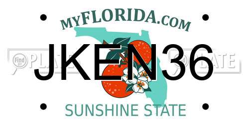 JKEN36 Florida License Plate