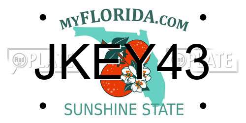 JKEY43 Florida License Plate